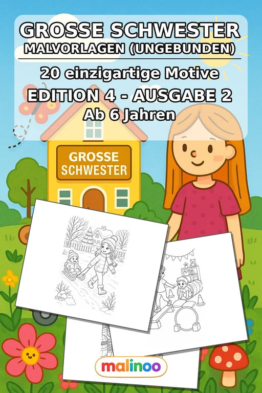 Große Schwester Malbuch 20 Ausmalbilder gedruckt+lose – Cover