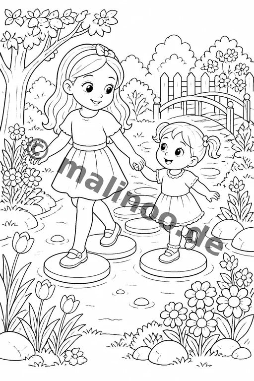 Große Schwester Malbuch 50 Ausmalbilder PDF Download – Vorschaubild 2