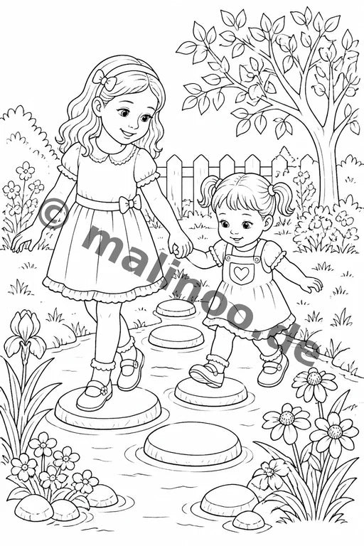Große Schwester Malbuch 50 Ausmalbilder PDF Download – Vorschaubild 2