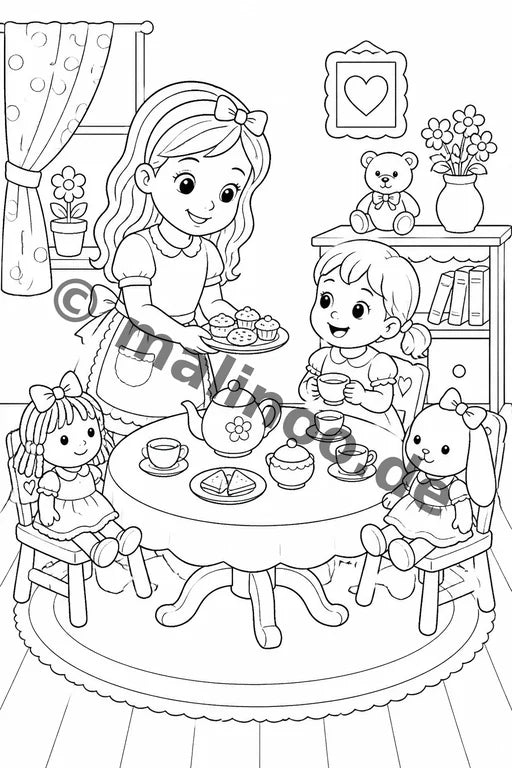 Große Schwester Malbuch 50 Ausmalbilder PDF Download – Vorschaubild 4