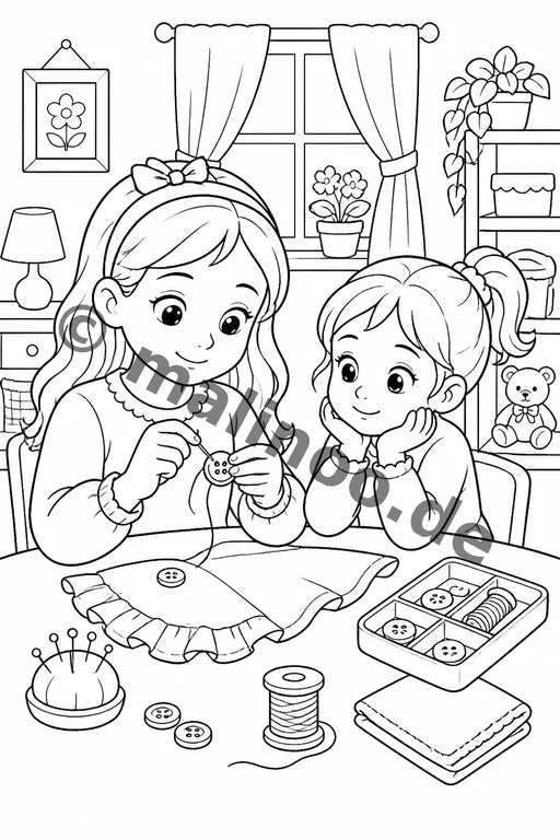 Große Schwester Malbuch 50 Ausmalbilder gedruckt+gebunden – Vorschaubild 6