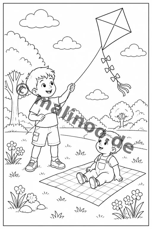 Großer Bruder Malbuch 50 Ausmalbilder gedruckt+gebunden – Vorschaubild 2