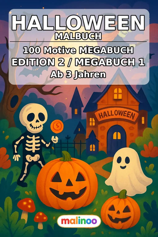 Halloween Malbuch 100 Ausmalbilder PDF Download – Cover
