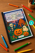 Halloween Malbuch 100 Ausmalbilder PDF Download – Mockup-Ansicht