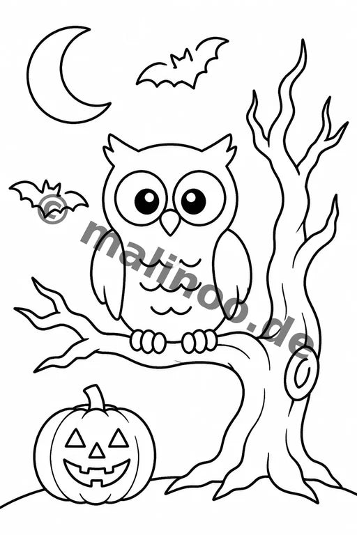 Halloween Malbuch 20 Ausmalbilder PDF Download – Vorschaubild 3