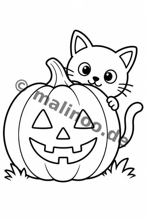 Halloween Malbuch 20 Ausmalbilder PDF Download – Vorschaubild 4