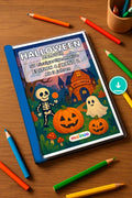Halloween Malbuch 50 Ausmalbilder PDF Download – Mockup-Ansicht