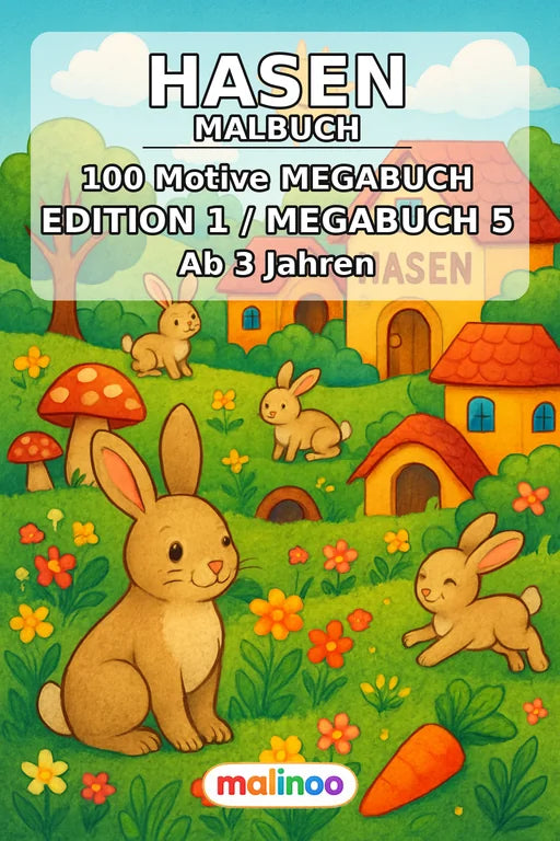 Hasen Malbuch 100 Ausmalbilder PDF Download – Cover