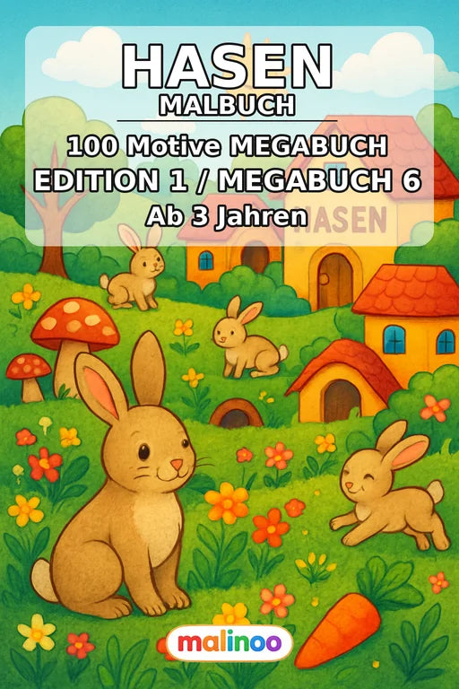 Hasen Malbuch 100 Ausmalbilder PDF Download – Cover