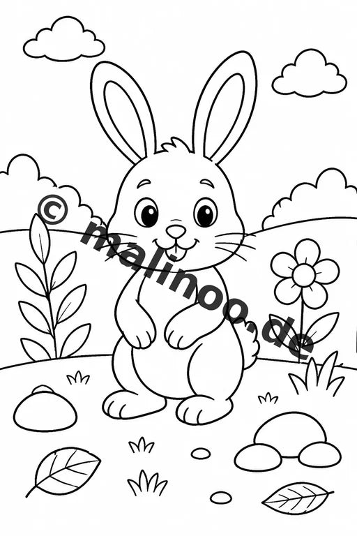 Hasen Malbuch 100 Ausmalbilder PDF Download digital – Vorschaubild 1