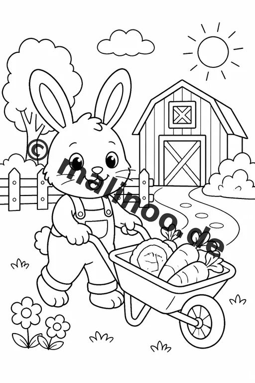 Hasen Malbuch 100 Ausmalbilder PDF Download digital – Vorschaubild 4