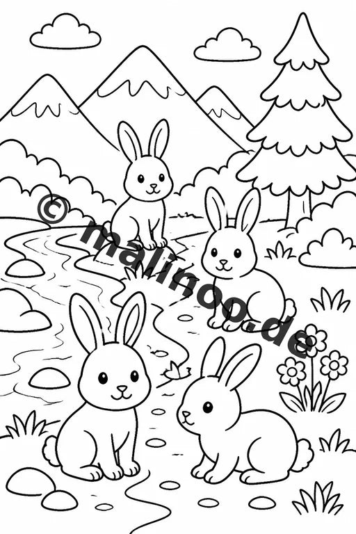 Hasen Malbuch 100 Ausmalbilder gedruckt und gebunden – Vorschaubild 6