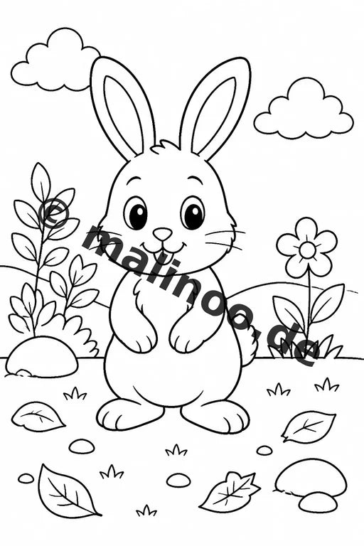 Hasen Malbuch 20 Ausmalbilder PDF Download digital – Vorschaubild 1
