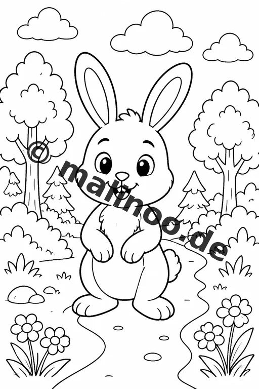 Hasen Malbuch 20 Ausmalbilder PDF Download digital – Vorschaubild 2