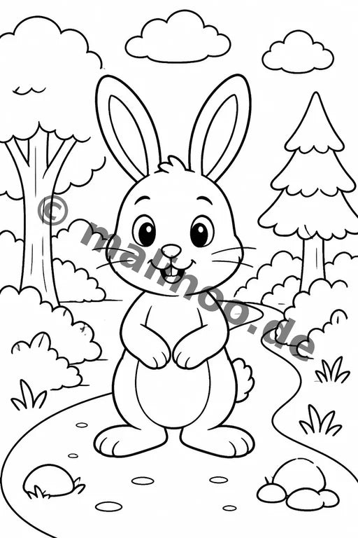 Hasen Malbuch 20 Ausmalbilder PDF Download – Vorschaubild 3