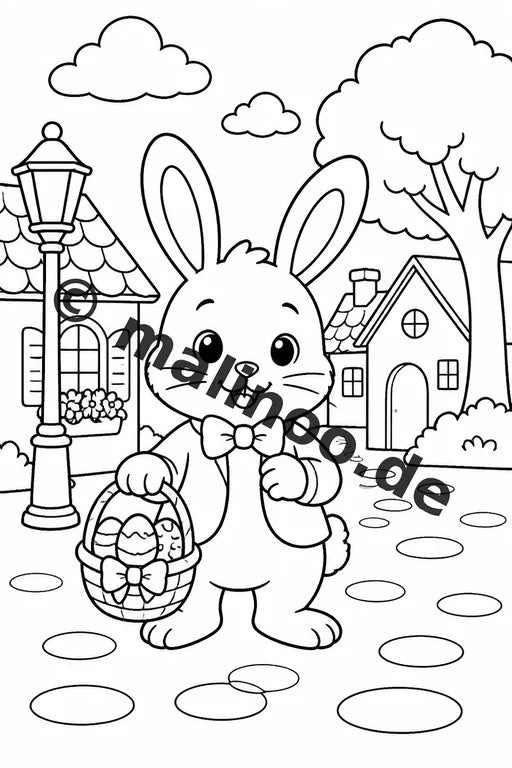 Hasen Malbuch 20 Ausmalbilder PDF Download digital – Vorschaubild 3