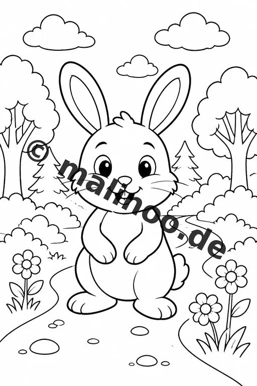 Hasen Malbuch 20 Ausmalbilder gedruckt und gebunden – Vorschaubild 2