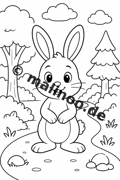 Hasen Malbuch 20 Ausmalbilder gedruckt und gebunden – Vorschaubild 2