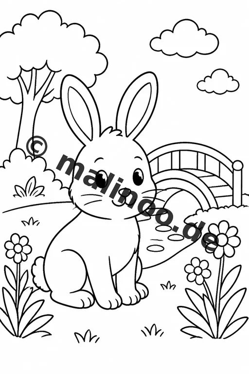 Hasen Malbuch 20 Ausmalbilder gedruckt und gebunden – Vorschaubild 5
