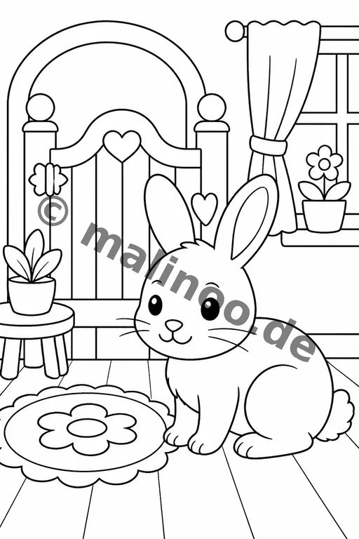 Hasen Malbuch 20 Ausmalbilder gedruckt+gebunden – Vorschaubild 6