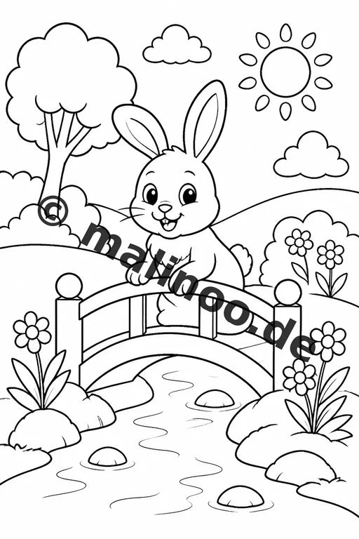Hasen Malbuch 20 Ausmalbilder gedruckt und gebunden – Vorschaubild 8