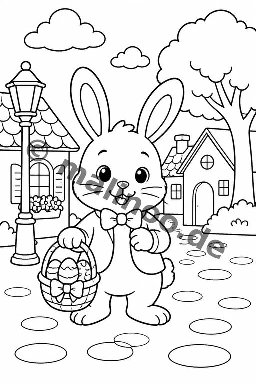 Hasen Malbuch 20 Ausmalbilder gedruckt+lose – Vorschaubild 5