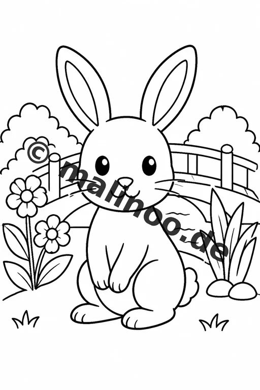 Hasen Malbuch 20 Ausmalbilder gedruckt, ungebunden – Vorschaubild 5