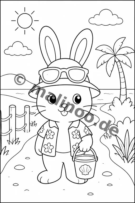 Hasen Malbuch 20 Ausmalbilder gedruckt+lose – Vorschaubild 8