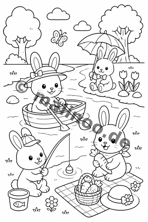 Hasen Malbuch 50 Ausmalbilder PDF Download – Vorschaubild 2