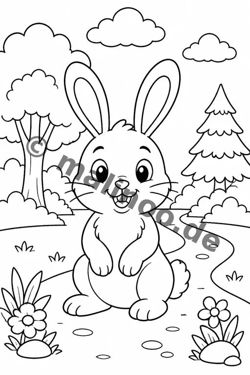 Hasen Malbuch 50 Ausmalbilder PDF Download – Vorschaubild 3
