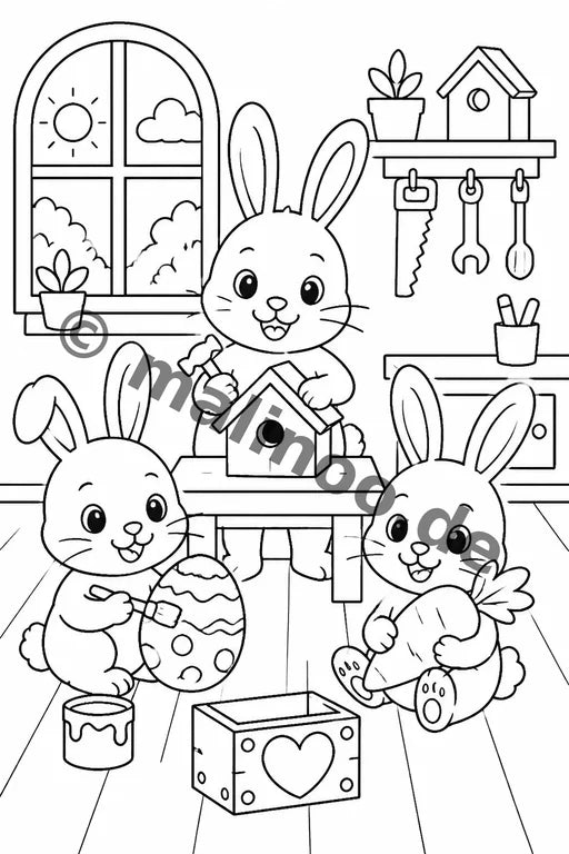 Hasen Malbuch 50 Ausmalbilder PDF Download – Vorschaubild 4