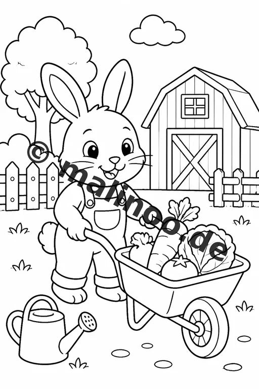 Hasen Malbuch 50 Ausmalbilder PDF Download digital – Vorschaubild 4