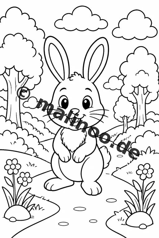 Hasen Malbuch 50 Ausmalbilder gedruckt und gebunden – Vorschaubild 2