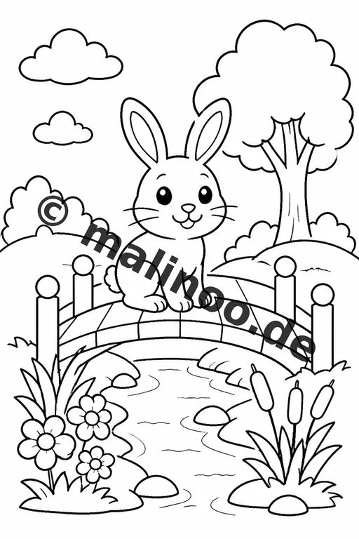 Hasen Malbuch 50 Ausmalbilder gedruckt und gebunden – Vorschaubild 8