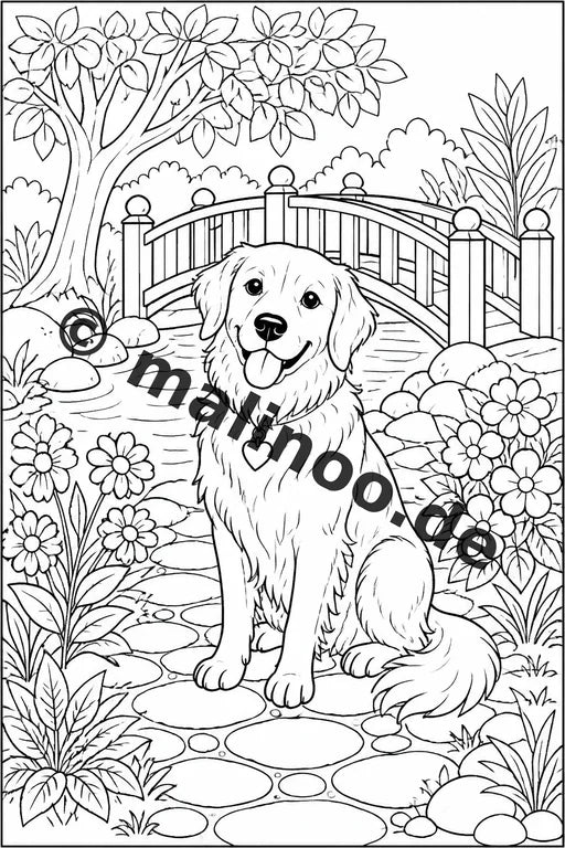 Haustiere Malbuch 20 Ausmalbilder PDF Download digital – Vorschaubild 5