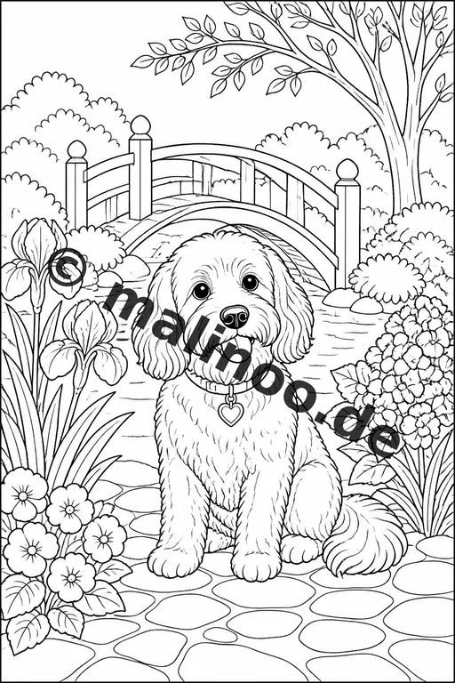 Haustiere Malbuch 20 Ausmalbilder PDF Download digital – Vorschaubild 5