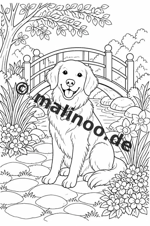 Haustiere Malbuch 20 Ausmalbilder PDF Download digital – Vorschaubild 5