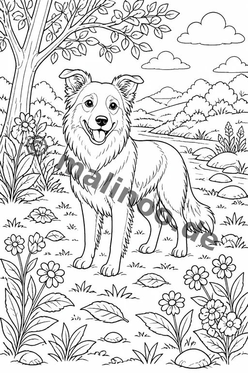 Haustiere Malbuch 20 Ausmalbilder gedruckt+lose – Vorschaubild 1