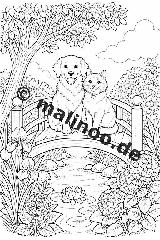 Haustiere Malbuch 20 Ausmalbilder gedruckt, ungebunden – Vorschaubild 8