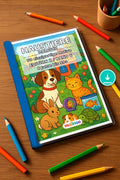 Haustiere Malbuch 50 Ausmalbilder PDF Download – Mockup-Ansicht