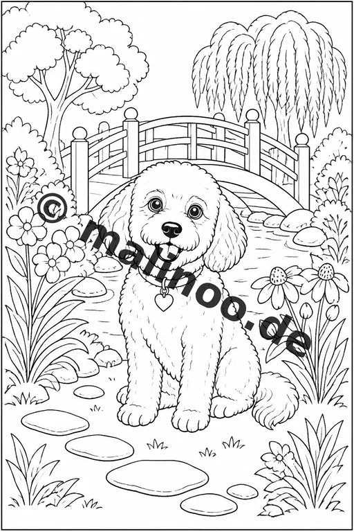 Haustiere Malbuch 50 Ausmalbilder PDF Download digital – Vorschaubild 5