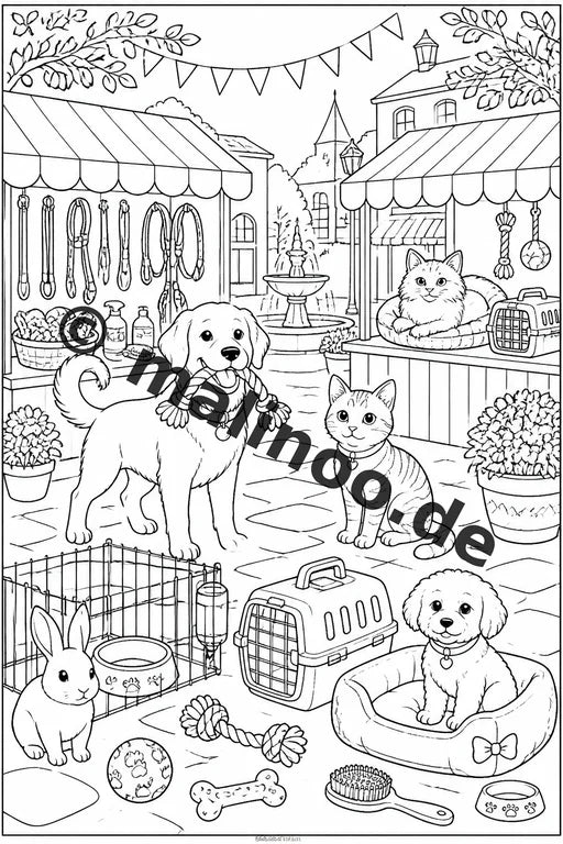 Haustiere Malbuch 50 Ausmalbilder gedruckt, ungebunden – Vorschaubild 10
