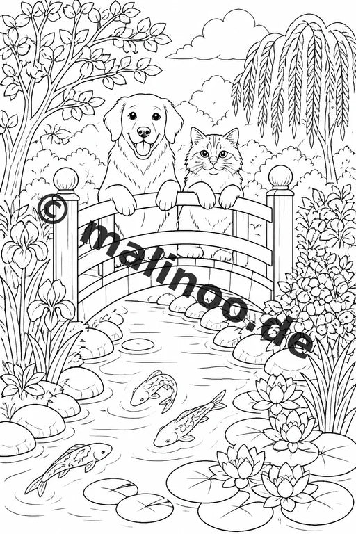 Haustiere Malbuch 50 Ausmalbilder gedruckt, ungebunden – Vorschaubild 8