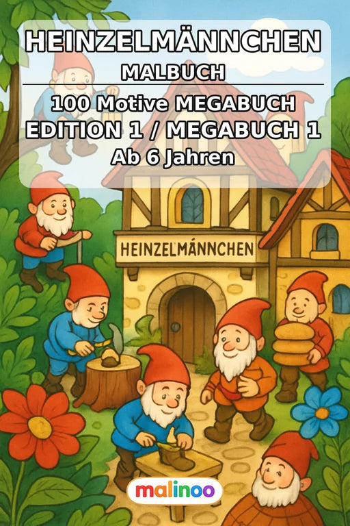 Heinzelmännchen Malbuch 100 Ausmalbilder gedruckt+gebunden – Cover