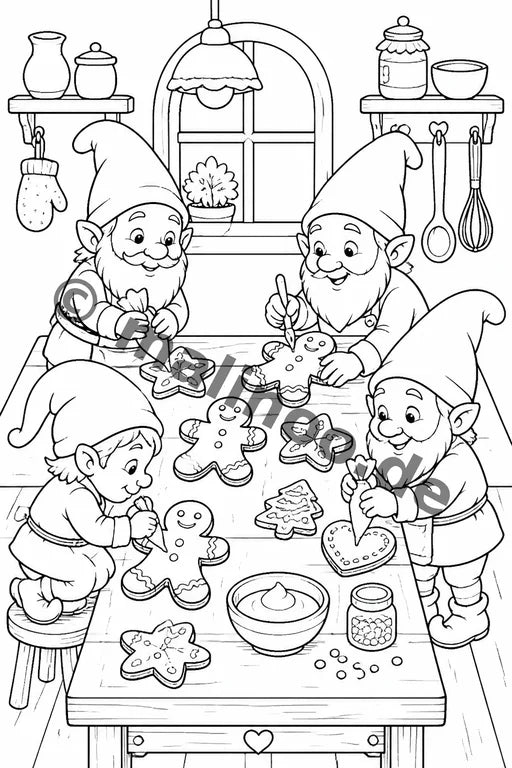 Heinzelmännchen Malbuch 100 Ausmalbilder gedruckt+gebunden – Vorschaubild 5
