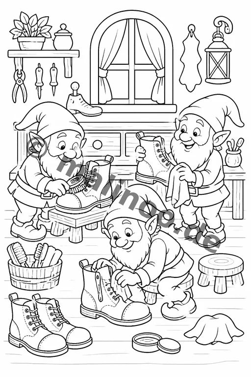 Heinzelmännchen Malbuch 20 Ausmalbilder PDF Download – Vorschaubild 1