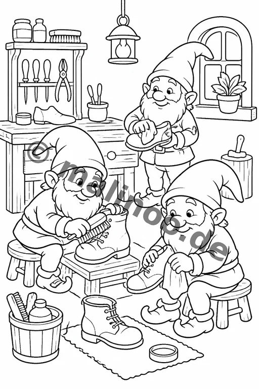 Heinzelmännchen Malbuch 20 Ausmalbilder PDF Download – Vorschaubild 1
