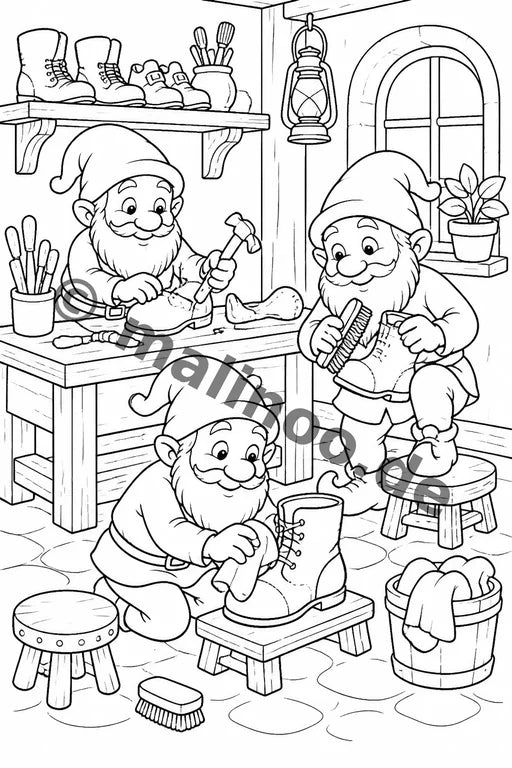 Heinzelmännchen Malbuch 20 Ausmalbilder PDF Download – Vorschaubild 1