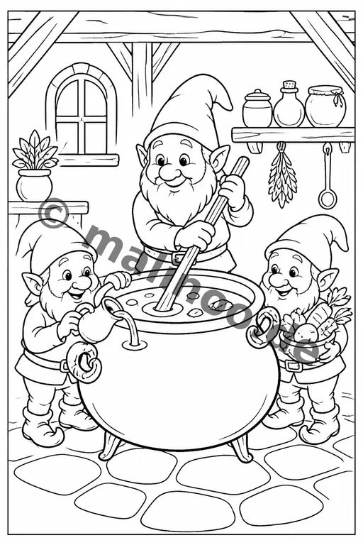 Heinzelmännchen Malbuch 20 Ausmalbilder PDF Download – Vorschaubild 2