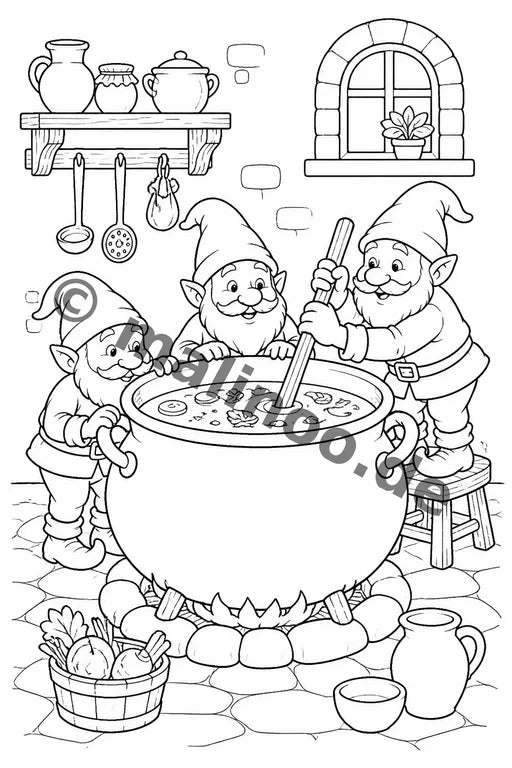 Heinzelmännchen Malbuch 20 Ausmalbilder PDF Download – Vorschaubild 2